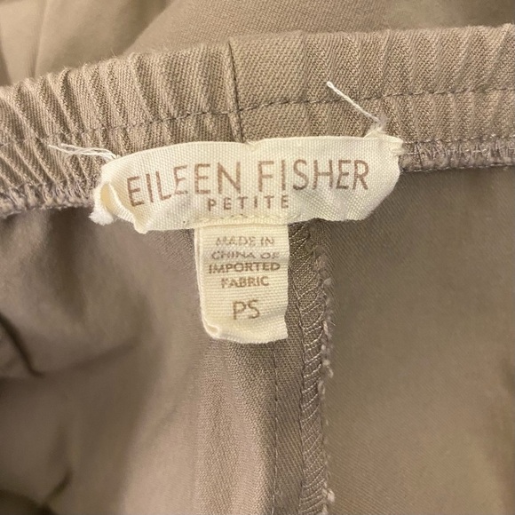 Eileen Fisher Women's Pants Side Zipper Elastic Waist Beige Petite Size PS - Picture 11 of 13